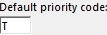 Default priority code