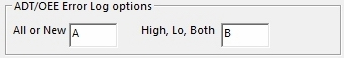 ADT Error Log options