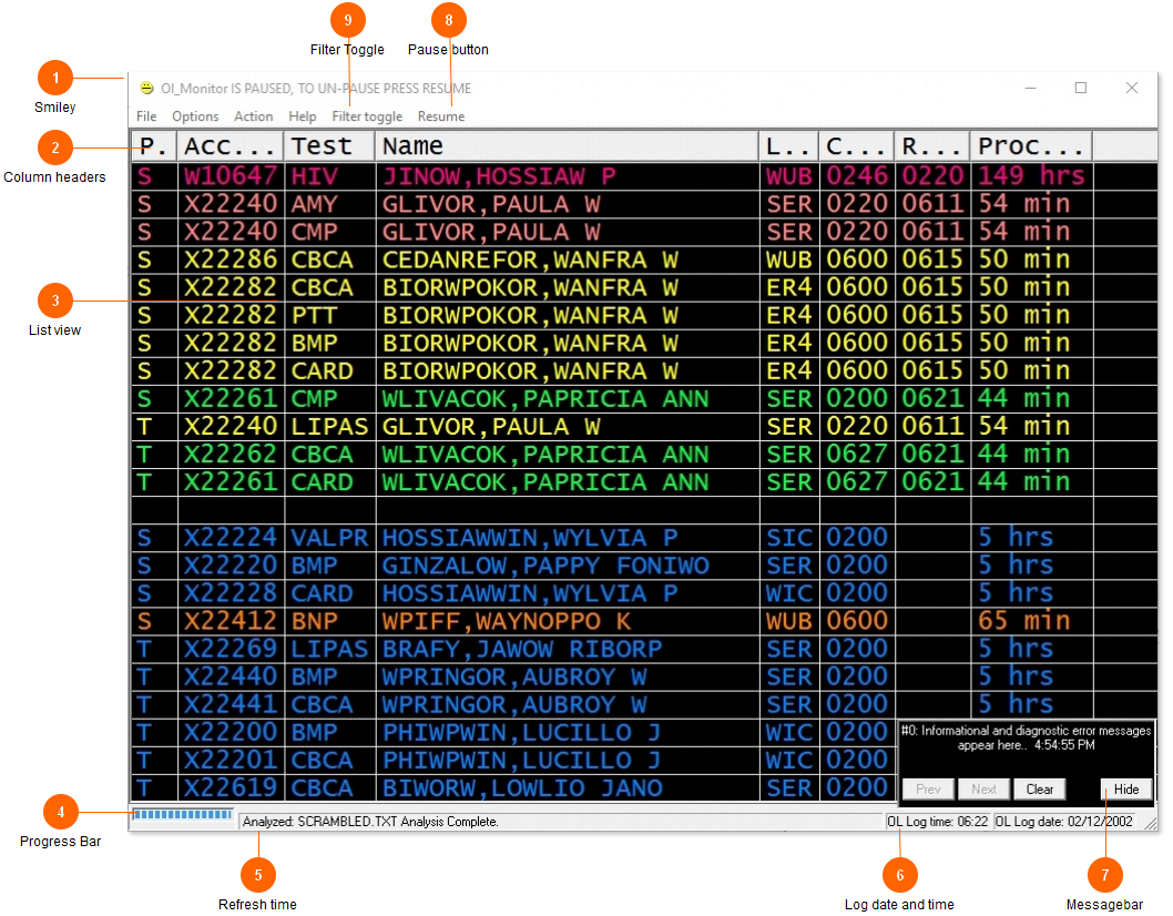 Ol_Monitor Main window