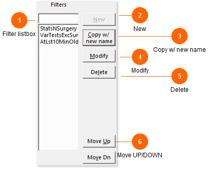 Filter list