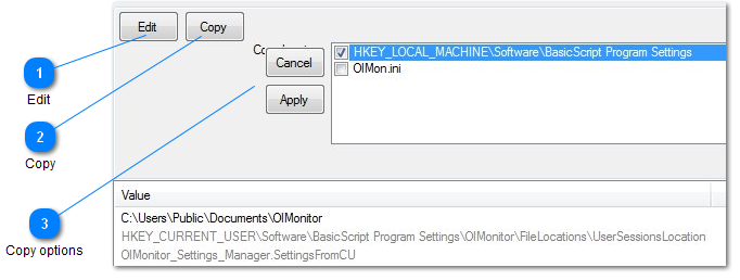 Selected value detail